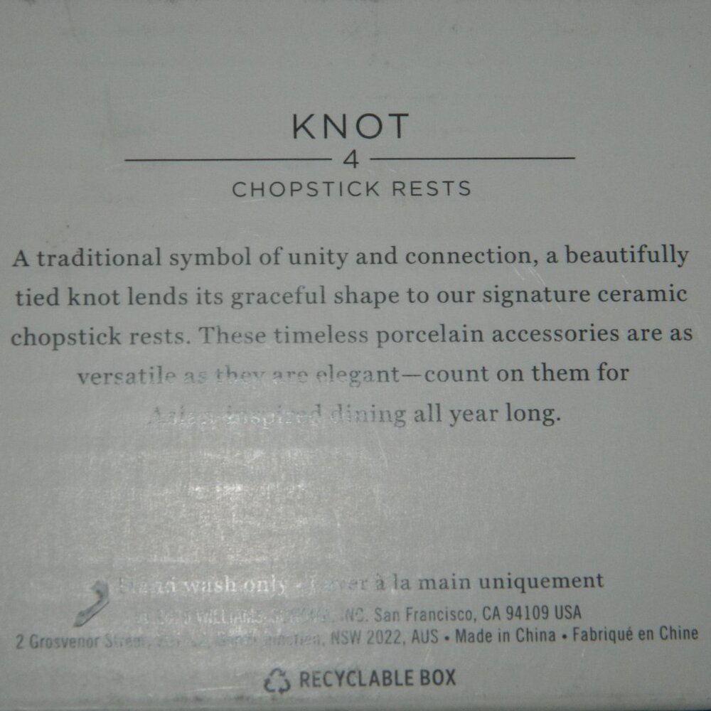 Williams Sonoma Knot Chopstick Rest Set of 4 - Picture 3 of 4